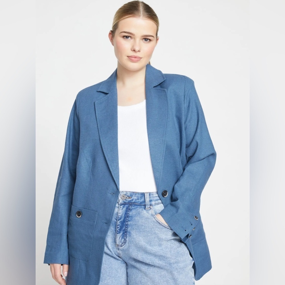 Universal Standard Dusty Blue Oversized Blazer